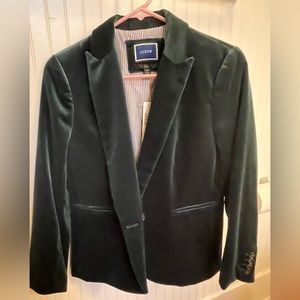 J.Crew velvet blazer green 6P